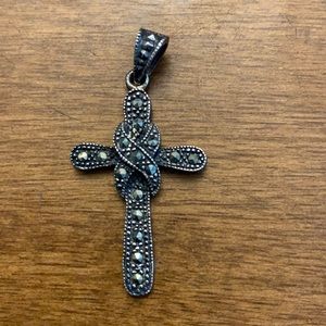 Sterling silver marcasite cross